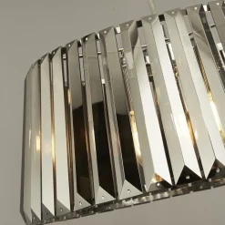 Hängelampen|Esszimmer Lampen*Searchlight Pendelleuchte Rauchglas Kristall Ø 47 cm H: max. 150 cm