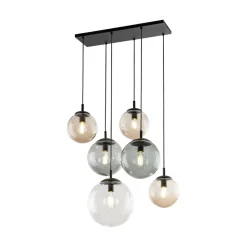 TK Lighting Pendelleuchte Rauchglas L: 77 cm H: max. 140 cm 6x E27< Hängelampen|Esszimmer Lampen