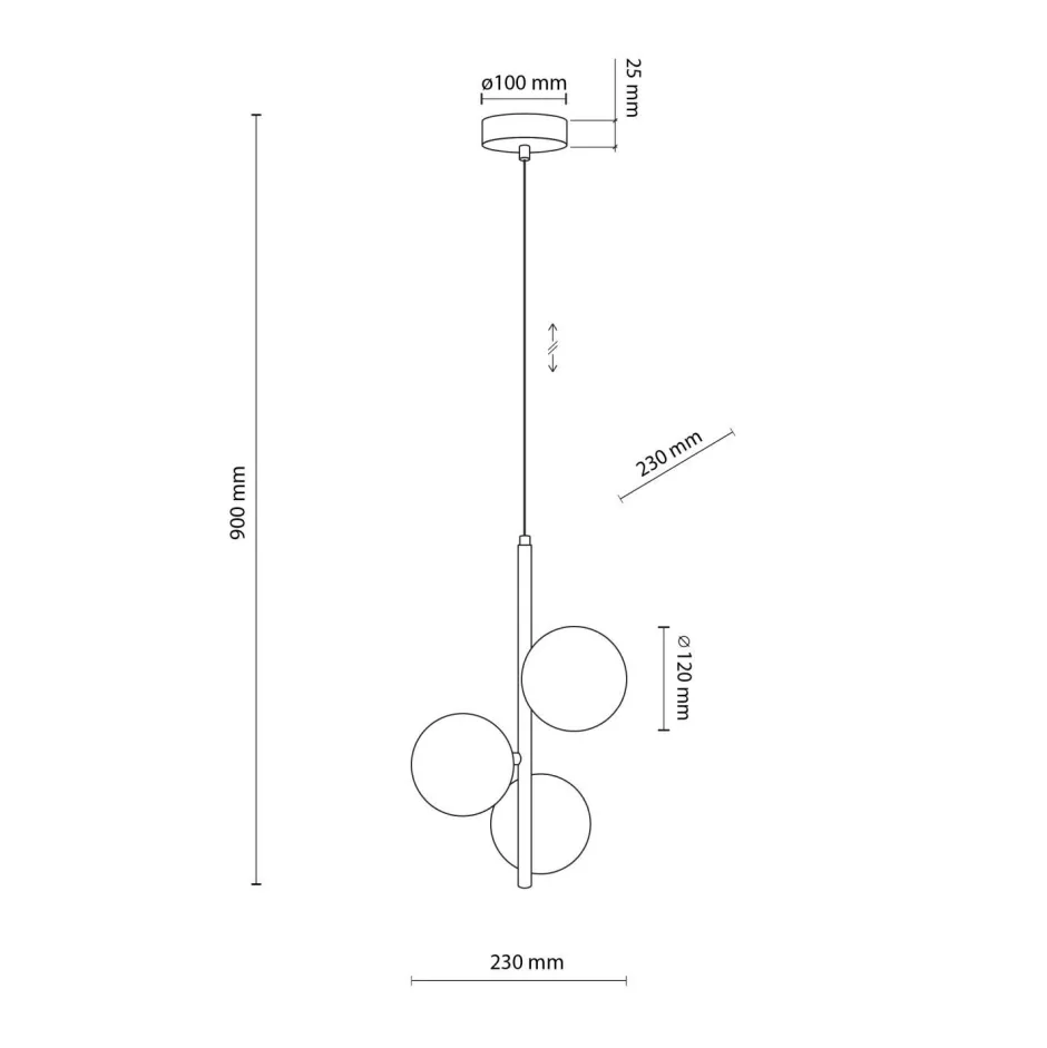 Wohnzimmerlampen|Glaslampen*TK Lighting Pendelleuchte Rauchglas Metall B: 23cm in Gold Bernstein MIEKE