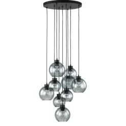 Hängelampen|Esszimmer Lampen*TK Lighting Pendelleuchte Rauchglas Metall H: max. 140 cm 9x E27