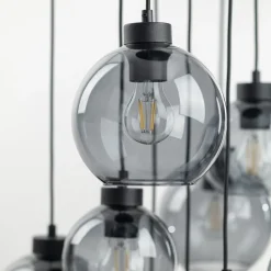 Hängelampen|Esszimmer Lampen*TK Lighting Pendelleuchte Rauchglas Metall H: max. 140 cm 9x E27