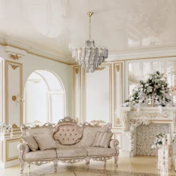 Maytoni Pendelleuchte Rauchglas Metall E14 B: 60,8 cm Kristall< Hängelampen|Esszimmer Lampen