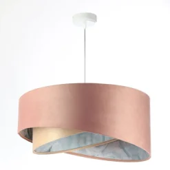 BPS Koncept Pendelleuchte Rosa Beige Hellblau Ø 50 cm Stoffschirm E27< Bürolampen|Schlafzimmer Lampen