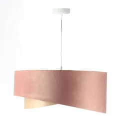 BPS Koncept Pendelleuchte Rosa Beige Hellblau Ø 50 cm Stoffschirm E27< Bürolampen|Schlafzimmer Lampen