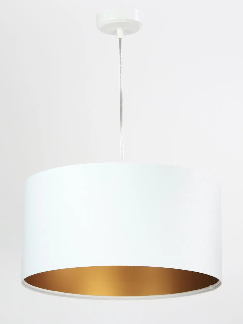 BPS Koncept Pendelleuchte ROSIE Weiß Gold Retro rund Esstisch< Hängelampen|Esszimmer Lampen