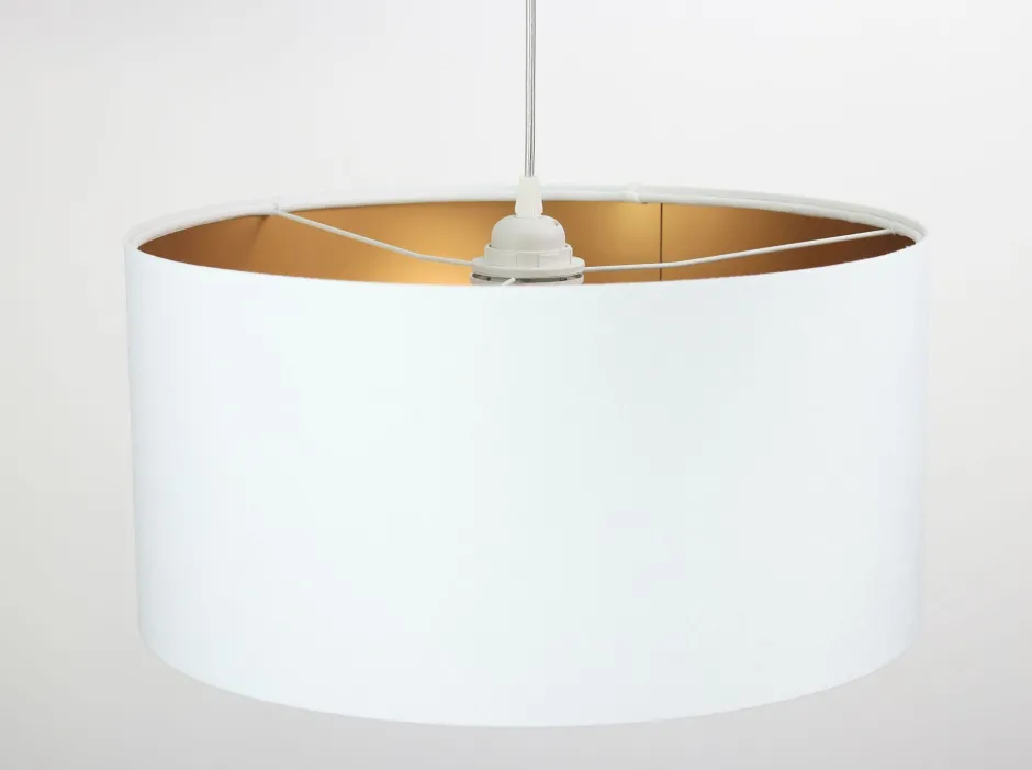 BPS Koncept Pendelleuchte ROSIE Weiß Gold Retro rund Esstisch< Hängelampen|Esszimmer Lampen