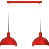 Metall Lampen|Esszimmer Lampen*Luminex Pendelleuchte Rot Metall L:84 cm E27 Loft dekorativ