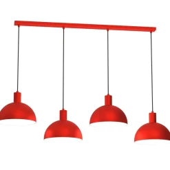Luminex Pendelleuchte Rot Metall L:134 cm 4-flammig dekorativ< Hängelampen|Bürolampen