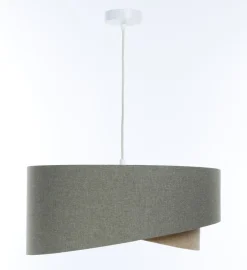 Bürolampen|Schlafzimmer Lampen*BPS Koncept Pendelleuchte rund Ø 40 cm E27 Grün Beige Stoff Modern