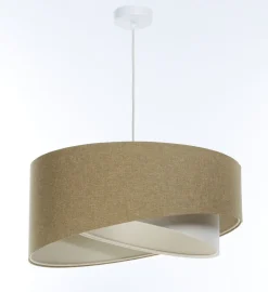 BPS Koncept Pendelleuchte rund Ø 60 cm E27 Beige Creme Stoff verstellbar< Hängelampen|Bürolampen