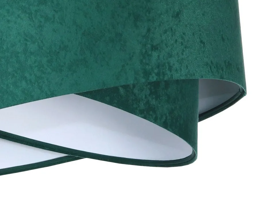 BPS Koncept Pendelleuchte rund Ø 50 cm E27 Stoff Velours Optik Grün Weiß< Hängelampen|Bürolampen