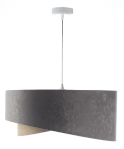 Bürolampen|Schlafzimmer Lampen*BPS Koncept Pendelleuchte rund Ø 50 cm Grau Silber Beige Gold E27 Stoff