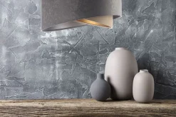 Bürolampen|Schlafzimmer Lampen*BPS Koncept Pendelleuchte rund Ø 50 cm Grau Silber Beige Gold E27 Stoff