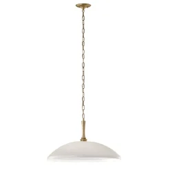 Elstead Pendelleuchte rund Ø 50,8 cm Metall E27 Vintage Weiß Bronze< Hängelampen|Wohnzimmerlampen