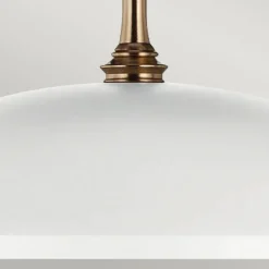 Elstead Pendelleuchte rund Ø 50,8 cm Metall E27 Vintage Weiß Bronze< Hängelampen|Wohnzimmerlampen