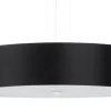 Sollux Pendelleuchte rund Ø 50 cm Schwarz blendarm Stoff Glas< Hängelampen|Wohnzimmerlampen