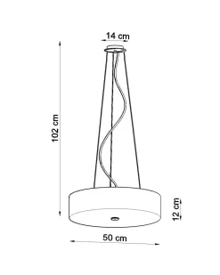 Sollux Pendelleuchte rund Ø 50 cm Schwarz blendarm Stoff Glas< Hängelampen|Wohnzimmerlampen