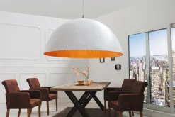 Moderne Lampen|Designerlampen*Invicta Interior Pendelleuchte rund Ø70cm Modern Design weiß Gold