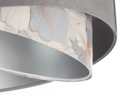 Hängelampen|Bürolampen*BPS Koncept Pendelleuchte rund D: 50 cm Stoff Velours Optik KARIM