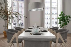 Hängelampen|Bürolampen*BPS Koncept Pendelleuchte rund D: 50 cm Stoff Velours Optik KARIM