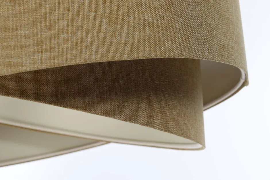 Bürolampen|Schlafzimmer Lampen*BPS Koncept Pendelleuchte rund D: 50 cm E27 Beige Stoff Schirm Boho