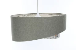 BPS Koncept Pendelleuchte rund D: 40 cm E27 Grün Weiß Floral verstellbar< Bürolampen|Schlafzimmer Lampen