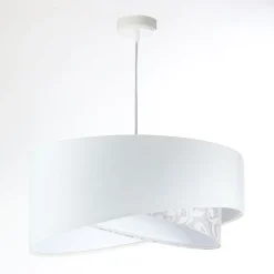 Hängelampen|Bürolampen*BPS Koncept Pendelleuchte rund D: 50 cm E27 Weiß Grau Stoffschirm