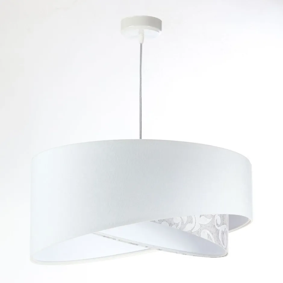 Hängelampen|Bürolampen*BPS Koncept Pendelleuchte rund D: 50 cm E27 Weiß Grau Stoffschirm