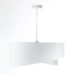 Hängelampen|Bürolampen*BPS Koncept Pendelleuchte rund D: 50 cm E27 Weiß Grau Stoffschirm