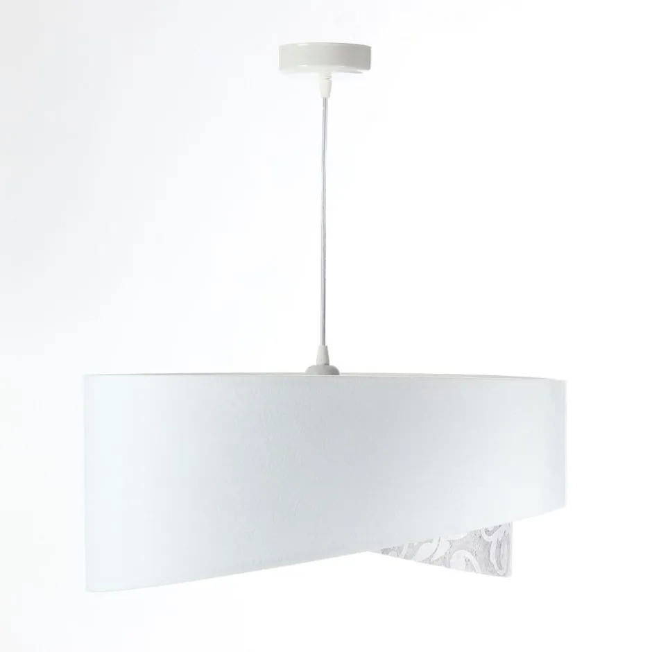 Hängelampen|Bürolampen*BPS Koncept Pendelleuchte rund D: 50 cm E27 Weiß Grau Stoffschirm