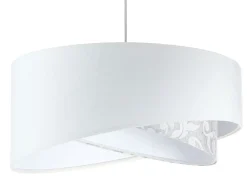 Hängelampen|Bürolampen*BPS Koncept Pendelleuchte rund D: 50 cm E27 Weiß Grau Stoffschirm