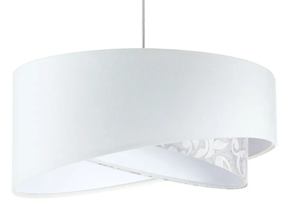 Hängelampen|Bürolampen*BPS Koncept Pendelleuchte rund D: 50 cm E27 Weiß Grau Stoffschirm