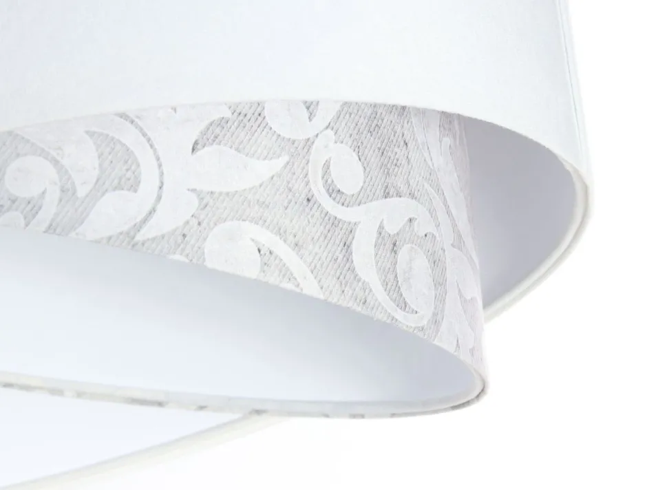 Hängelampen|Bürolampen*BPS Koncept Pendelleuchte rund D: 50 cm E27 Weiß Grau Stoffschirm