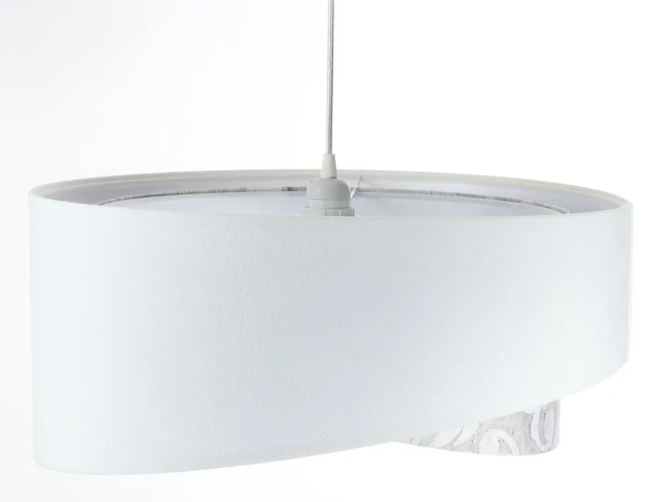 Hängelampen|Bürolampen*BPS Koncept Pendelleuchte rund D: 50 cm E27 Weiß Grau Stoffschirm