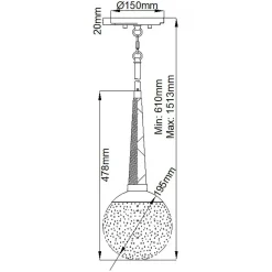 Elstead Pendelleuchte rund D: 19,5 cm E27 Kugelschirm Regenglas< Bürolampen|Wohnzimmerlampen