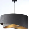 Bürolampen|Schlafzimmer Lampen*BPS Koncept Pendelleuchte rund D: 50 cm Grau Gold E27 Stoffschirm