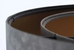 Bürolampen|Schlafzimmer Lampen*BPS Koncept Pendelleuchte rund D: 50 cm Grau Gold E27 Stoffschirm