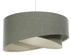 BPS Koncept Pendelleuchte rund D: 45 cm E27 Grün Stoff Modern verstellbar< Hängelampen|Bürolampen