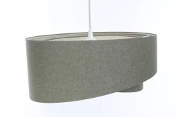 BPS Koncept Pendelleuchte rund D: 45 cm E27 Grün Stoff Modern verstellbar< Hängelampen|Bürolampen