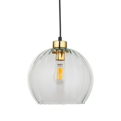 Hängelampen|Esszimmer Lampen*TK Lighting Pendelleuchte rund Glas Ø 25 cm höhenverstellbar E27