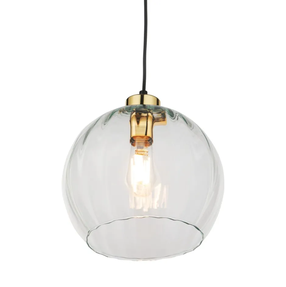 Hängelampen|Esszimmer Lampen*TK Lighting Pendelleuchte rund Glas Ø 25 cm höhenverstellbar E27