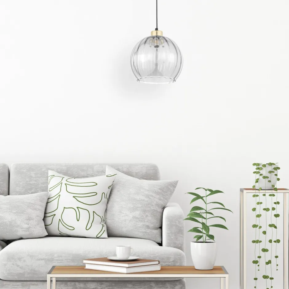 Hängelampen|Esszimmer Lampen*TK Lighting Pendelleuchte rund Glas Ø 25 cm höhenverstellbar E27