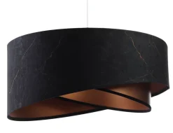 Bürolampen|Schlafzimmer Lampen*BPS Koncept Pendelleuchte rund Stoff D: 50 cm E27 in Schwarz Kupfer