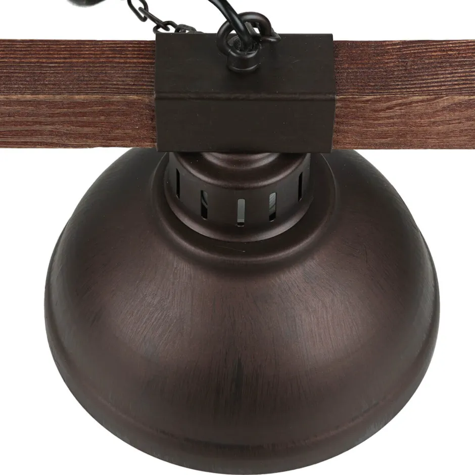 Luminex Pendelleuchte rustikal 2-flmg HAKON Braun Echtholz< Hängelampen|Esszimmer Lampen