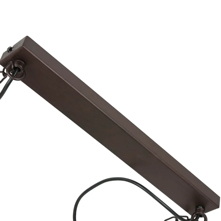 Luminex Pendelleuchte rustikal 2-flmg HAKON Braun Echtholz< Hängelampen|Esszimmer Lampen