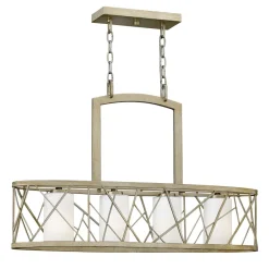 Hängelampen|Moderne Lampen*Elstead Pendelleuchte RYAN Blattsilber L81cm kürzbar Lampe