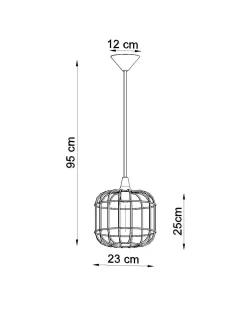 Sollux Pendelleuchte Schwarz Ø 23 cm E27 Metall MISAM< Hängelampen|Wohnzimmerlampen