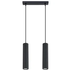 Wohnzimmerlampen|Metall Lampen*Sollux Pendelleuchte Schwarz B: 30 cm Aluminium GU10 2-flammig
