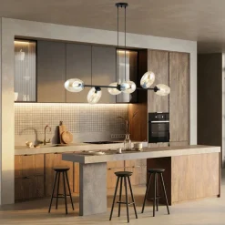 Emibig Pendelleuchte Schwarz Bernstein E14 Glas Metall< Hängelampen|Bürolampen