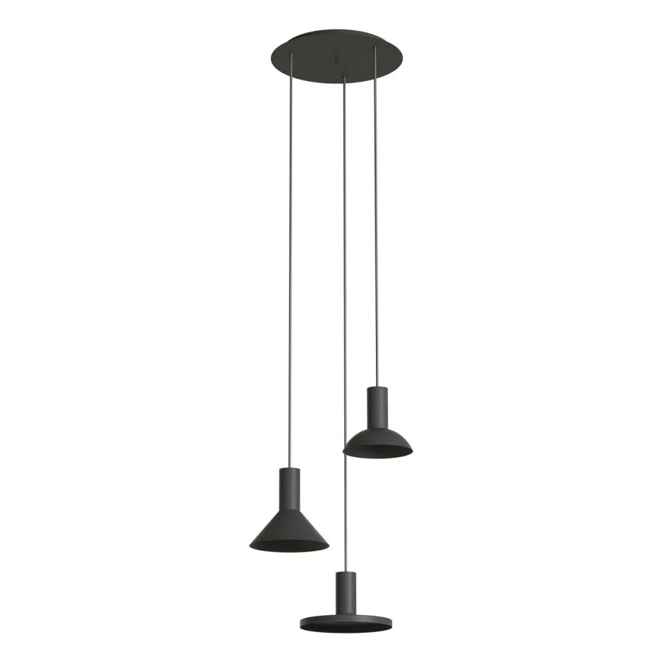 Hängelampen|Bürolampen*Nowodvorski Pendelleuchte Schwarz 3-flammig GU10 Metall verstellbar